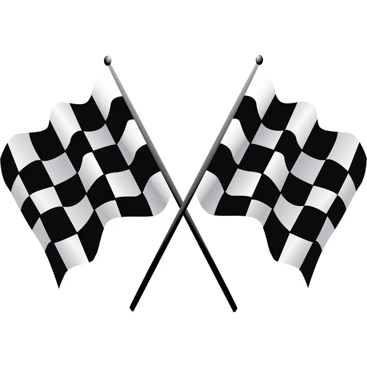 CHECKERED 11X18 FLAGS STICK racing flag race checker car black and white new 