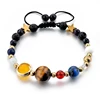Universe Galaxy the Eight Planets in the Solar System Guardian Star Lava Stone Natural Stone Beads Bracelet