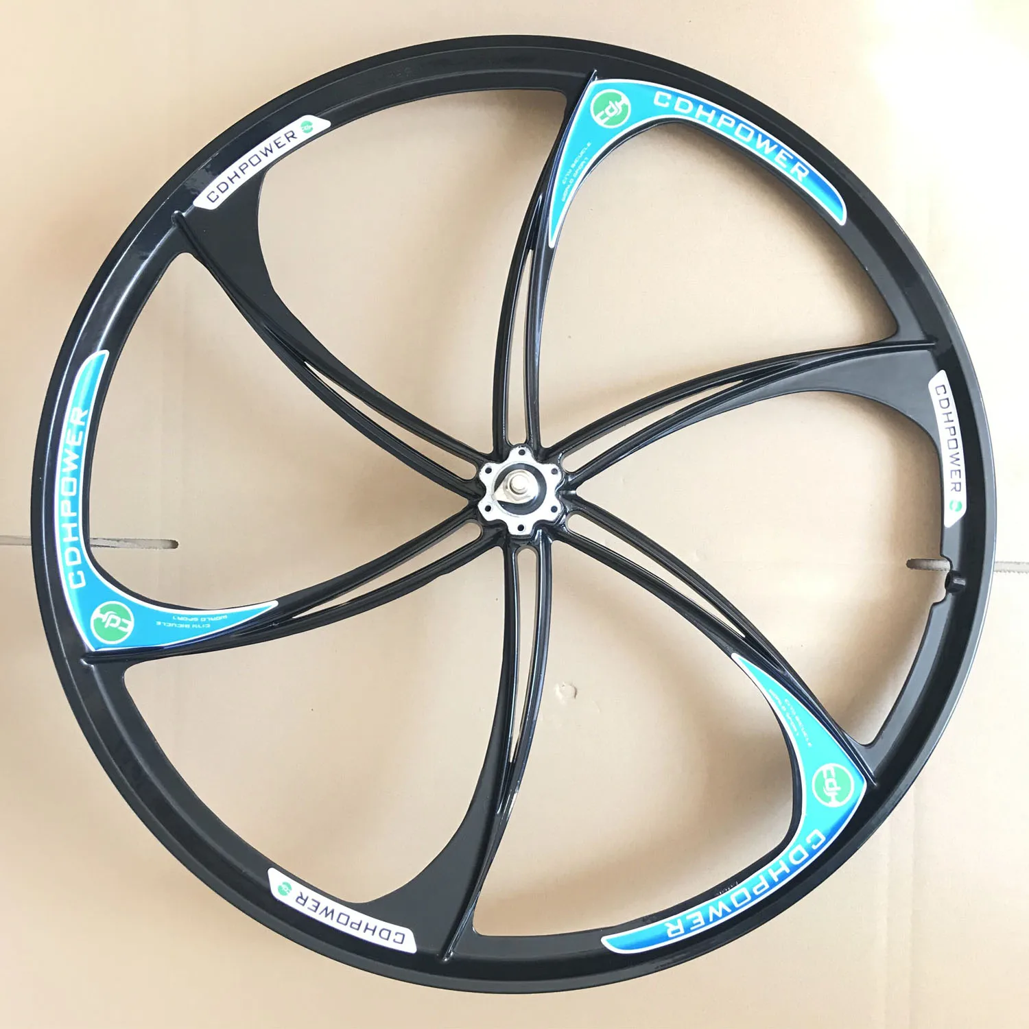 Cdh Gas Motorized Bicycle 26'' Black Magnesium Alloy Wheel