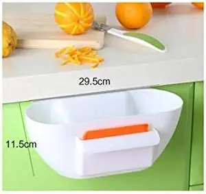 ASSIS Kitchen Creative Plastic Basket Wastebaskets Multifuctional Hanging Trash Can Waste Bins Deskside Recycling Garbage Bowls Can Containers