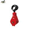 Double wheel sheave pulley block with hook