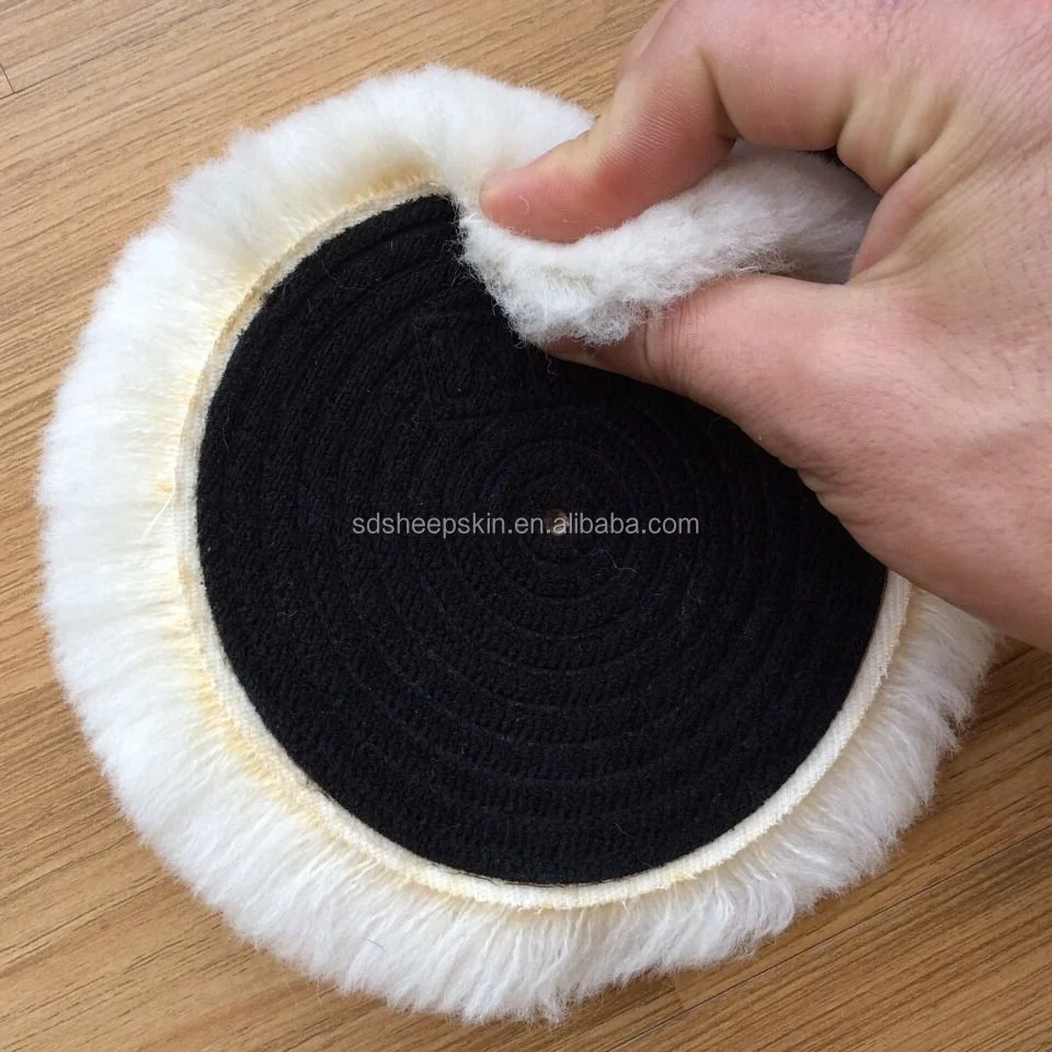 Wholesale Nature Wool Genuine Sheepskin Polishing Pads Wool Buffing Pad Buy Wool Buffing Pad