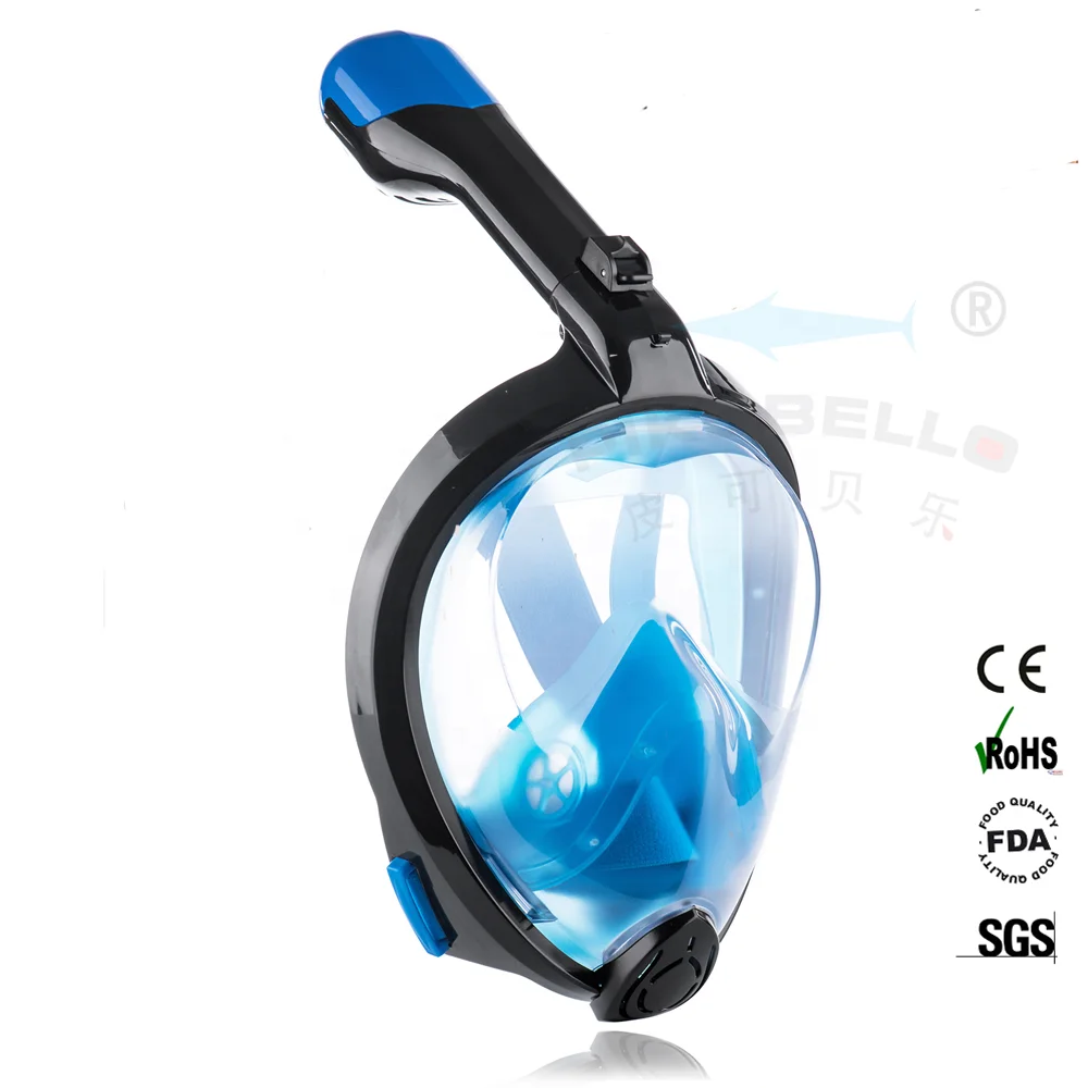 Distinct Trader Snorkel Mask GoPro Compatible 180° Full Face Panoramic View, 