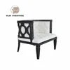 Hot sale modern style beautiful wooden sofa upholstered fabric cross back one-seat sofa