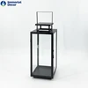 Square cube glass Metal Lantern