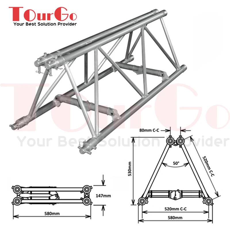TourGo High Load Triangular Aluminum Folding Truss / Foldable Truss