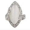 GJR01 Huilin Opal AAA White Crystal Alloy Silver Women's Rings Fashion Jewelry