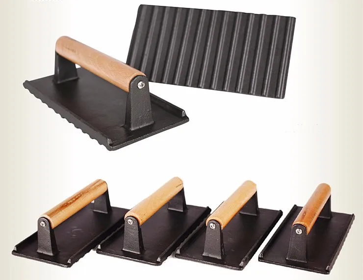 Cast Iron Bacon Press With Wood Handle Cast Iron Steak Weight Grill