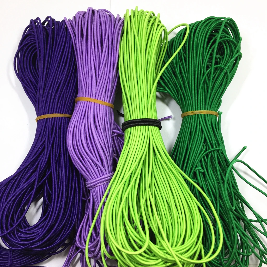 Multi colored round braided 3mm oem elastic cord manufacturer