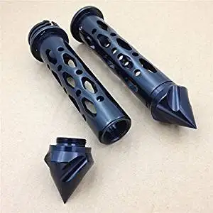 XKMT GROUP Motorcycle Black CNC Billet 7/8" (22mm) Spike Bar Ends Hand Grips with throttle For Honda CBR 600 F3 F4i 900 929 954 1000 RR All Models and Years