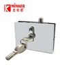 Central Frameless Glass Sliding Stainless Steel Key Clamp Security Fitting Door Lock Patch