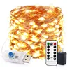 LED String Lights 33ft 100 LED USB Plug in Fairy Lights 8 Modes Dimmable Copper Wire Lights with Remote Control Adapter for