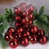 Wholesale Popular Customized Red Clear Glass Christmas Balls Hanging Christmas Ornaments