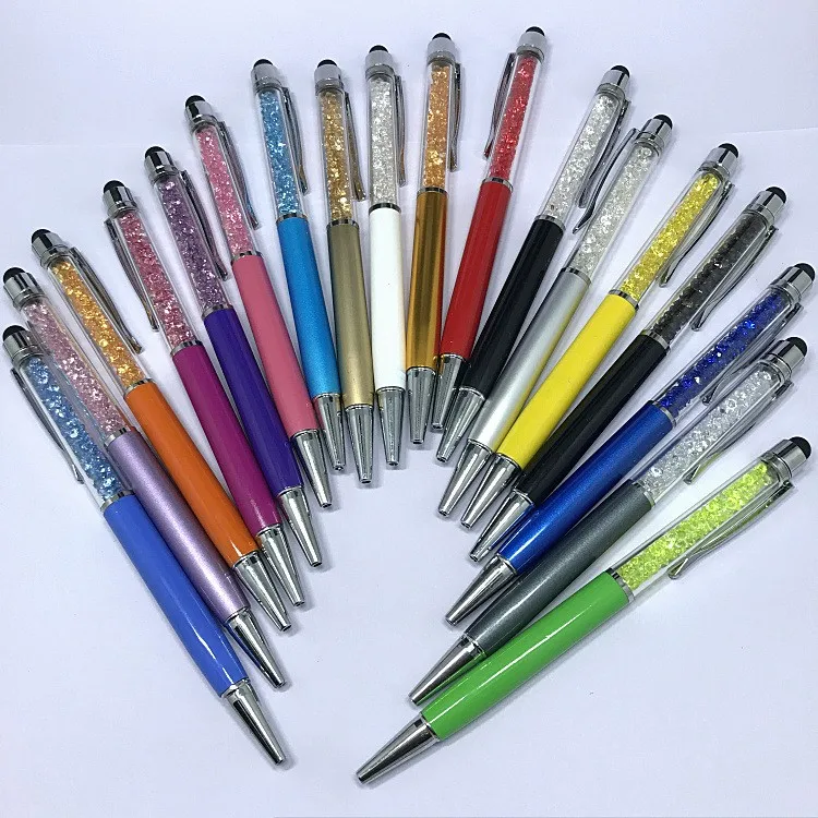 crystal metal ballpoint pen with customized logo for bank sale