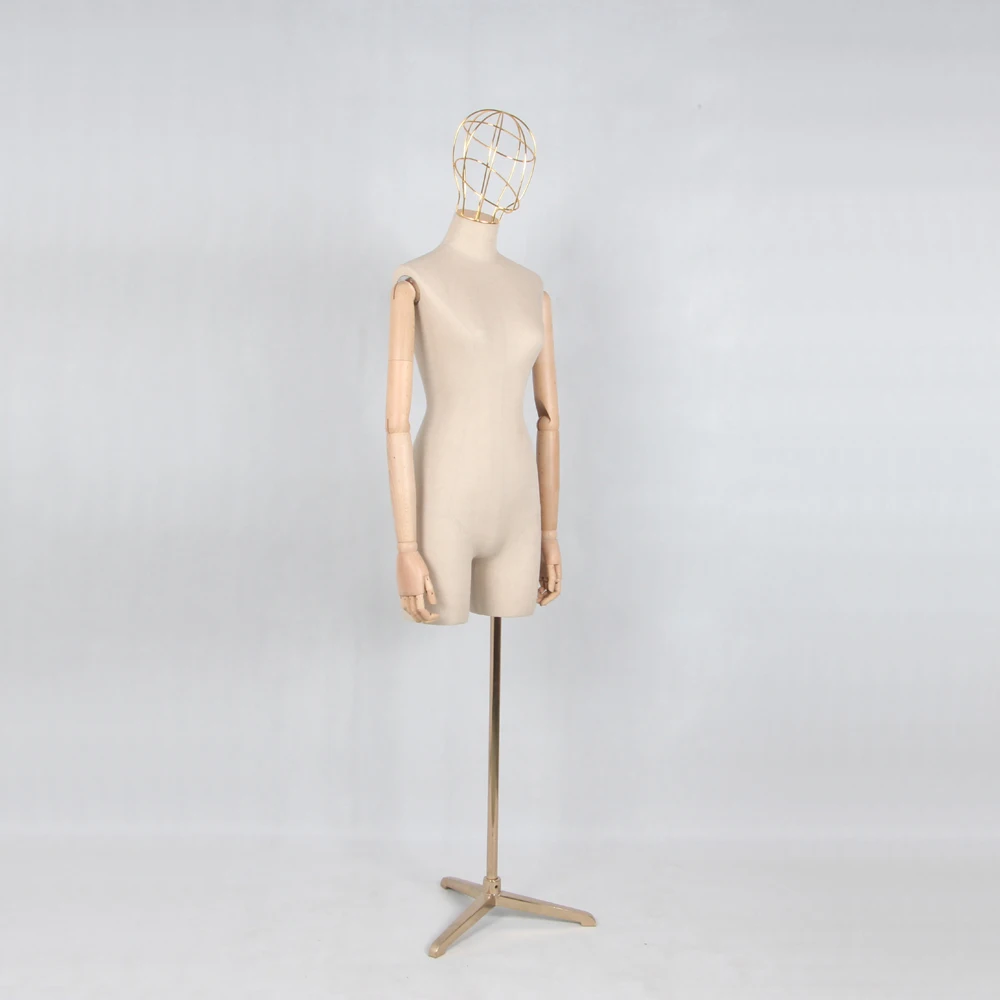 Half Scale Size Female Dress Form Mannequin Covered Fabric Torso
