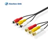 3 mini RCA to RG6 3 F-connectors cable audio video cable