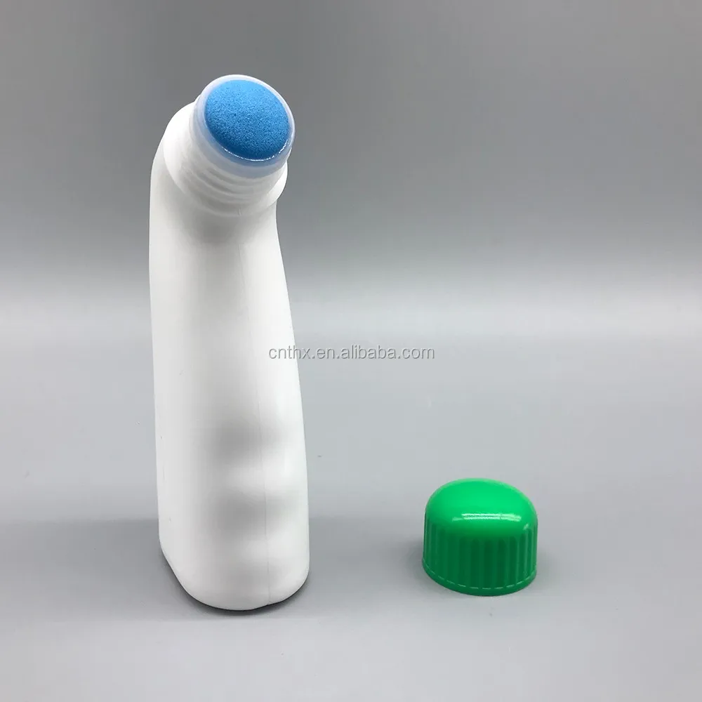 High Quality Pe 100ml Plastic Curve Medicine Liquid Plastic Sponge Applicator Bottle With Cap