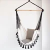 Tassels hammock chair Hanging swing ,Usage indoor/garden/patio/tree ,Chinese factory dirrect sales.