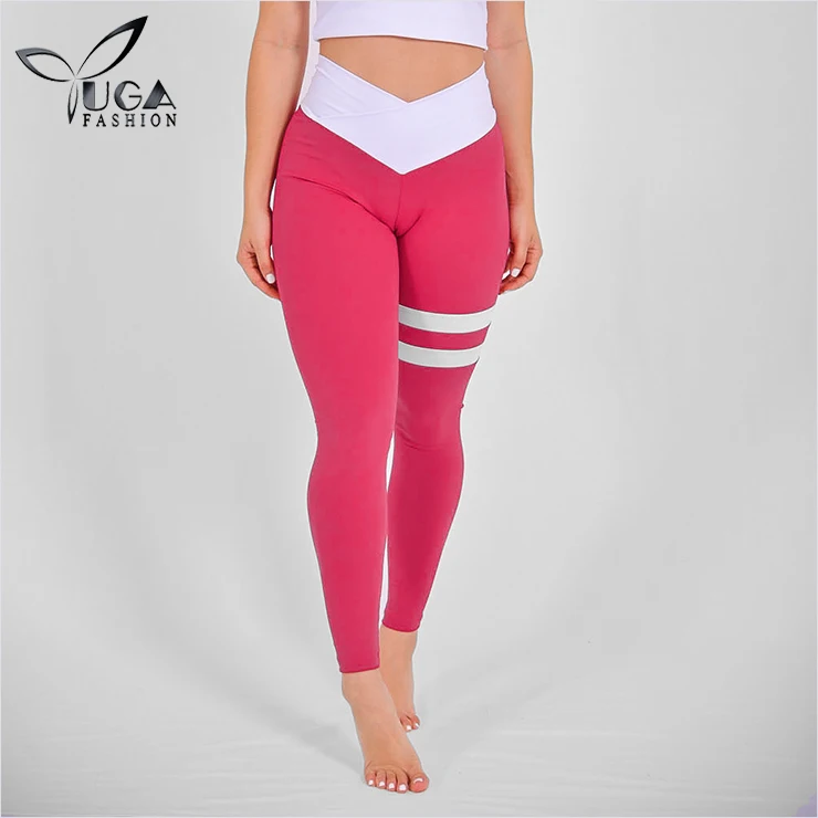 Pinkish Red V Cut Front Waist Booty Enhance Gym Leggings Buy Booty