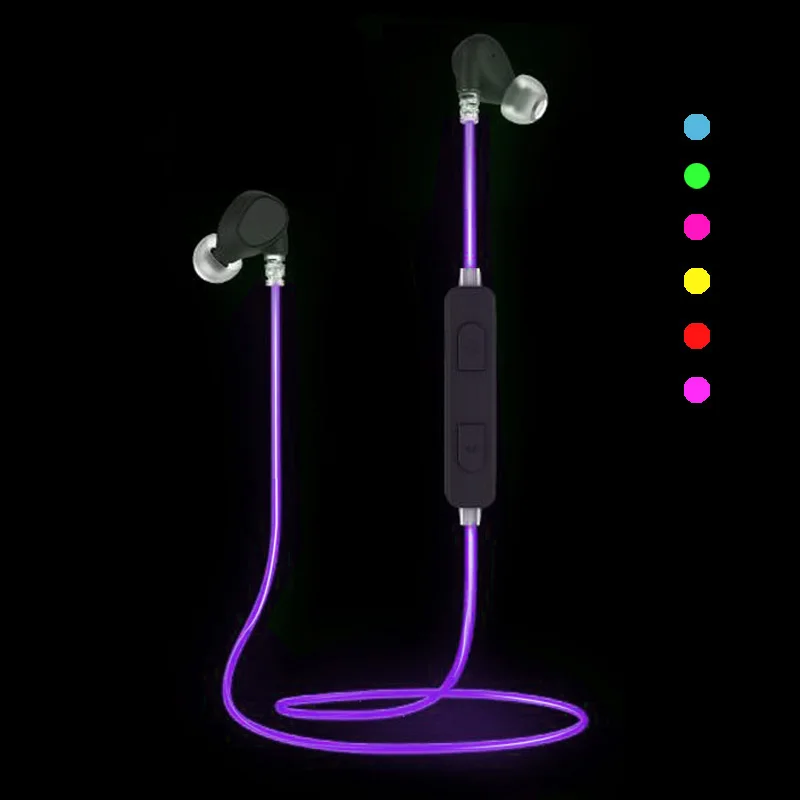 2019 Special Color Changing Led Ear Hook Style Earphone And Glowing