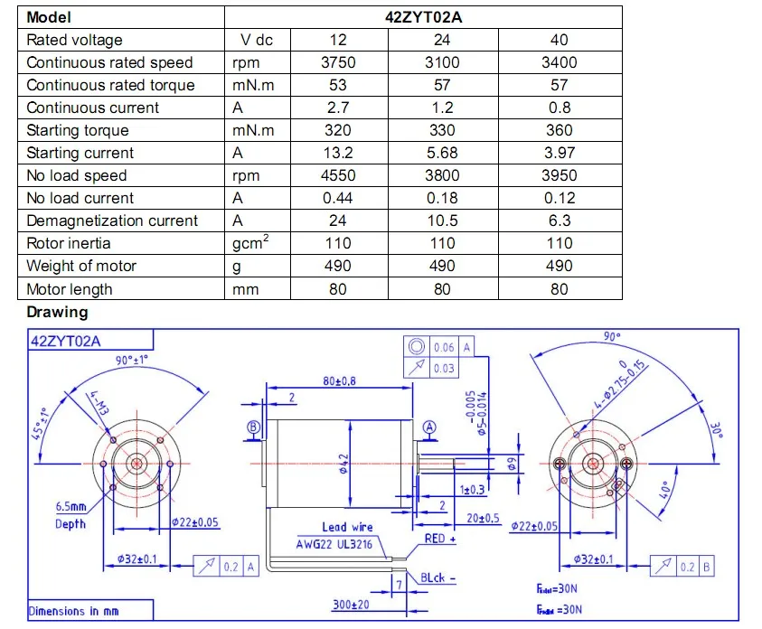Vibration Motor, 12v, 24v, 42mm - detail 6