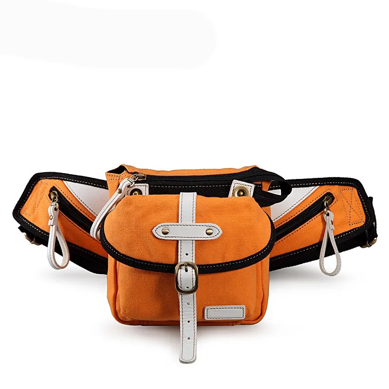 white canvas bum bag