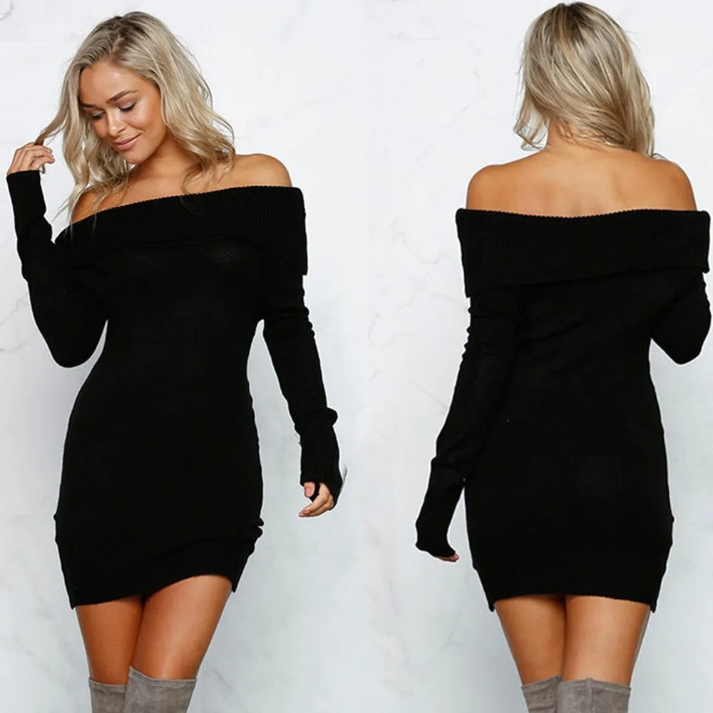 2016 Latest Online Shopping Slim Fitting Long Sleeve One-piece Mini Women Dresses - Buy Women 