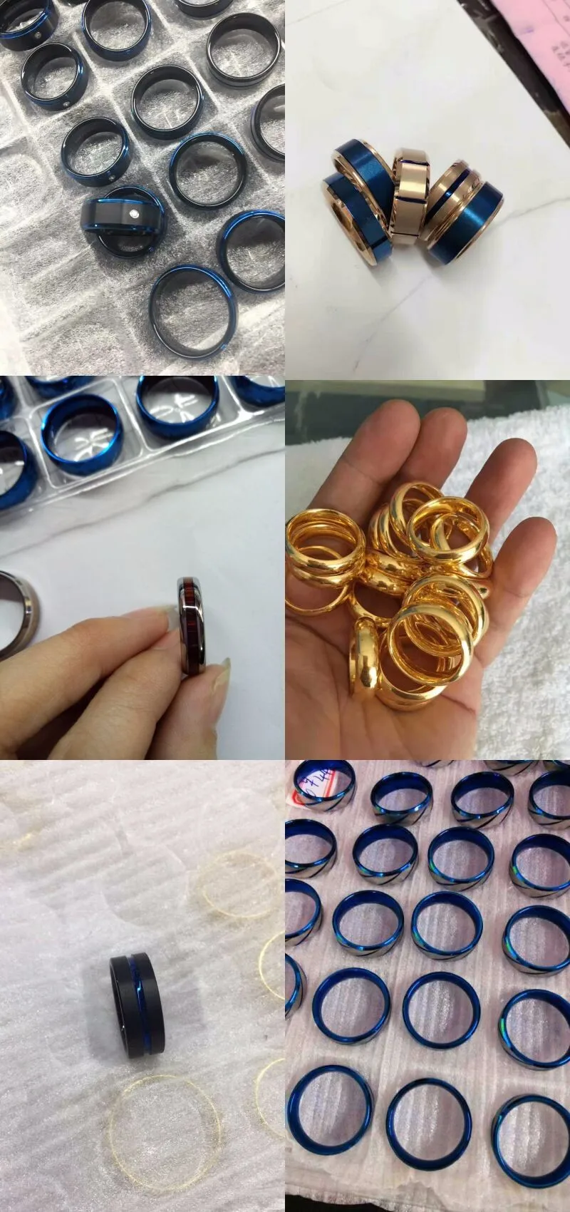 Black and Gold Plated Tungsten Wedding Rings with Matte Finish.jpg