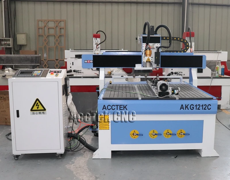 Double heads ATC cnc router 1212 combining wood metal cutting plasma machine
