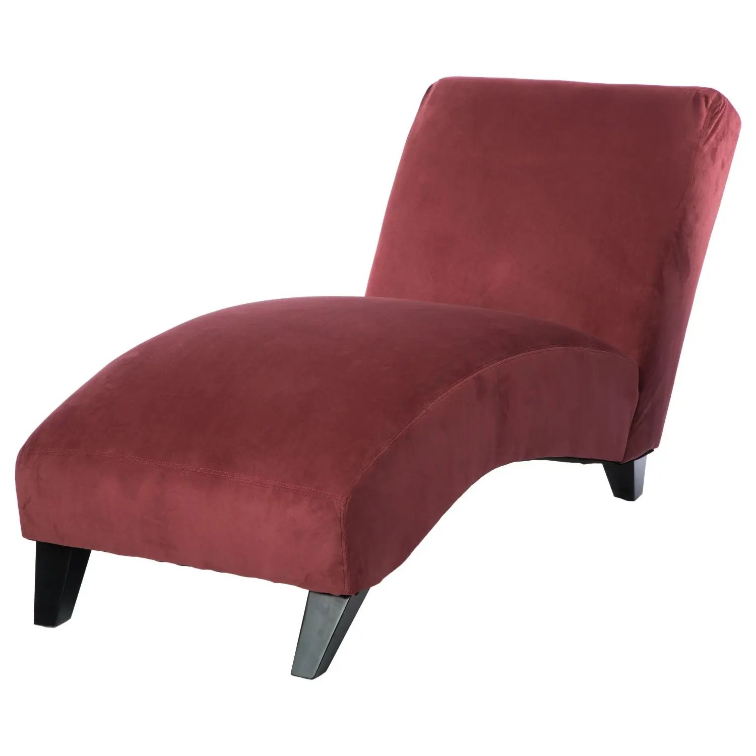 Buy Chaise Lounge Chair Displays A Curved Back Armless Design A Modern Sofa Sleeper Made From Red Polyester Fabric This Loveseat Is Great Accent Decor For Any Living Room Bedroom Guest