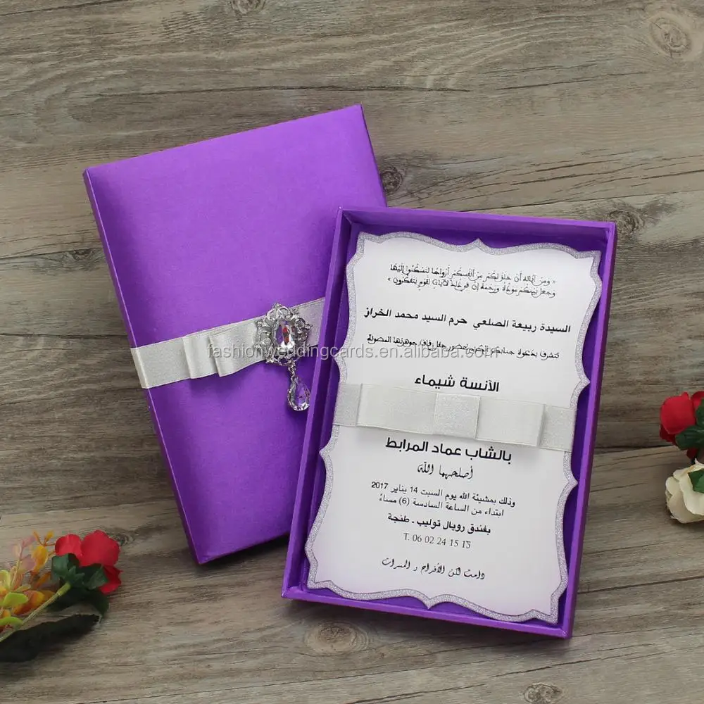 Cheap Silk Customized Diy Boxed Gatefold Wedding Invitations With