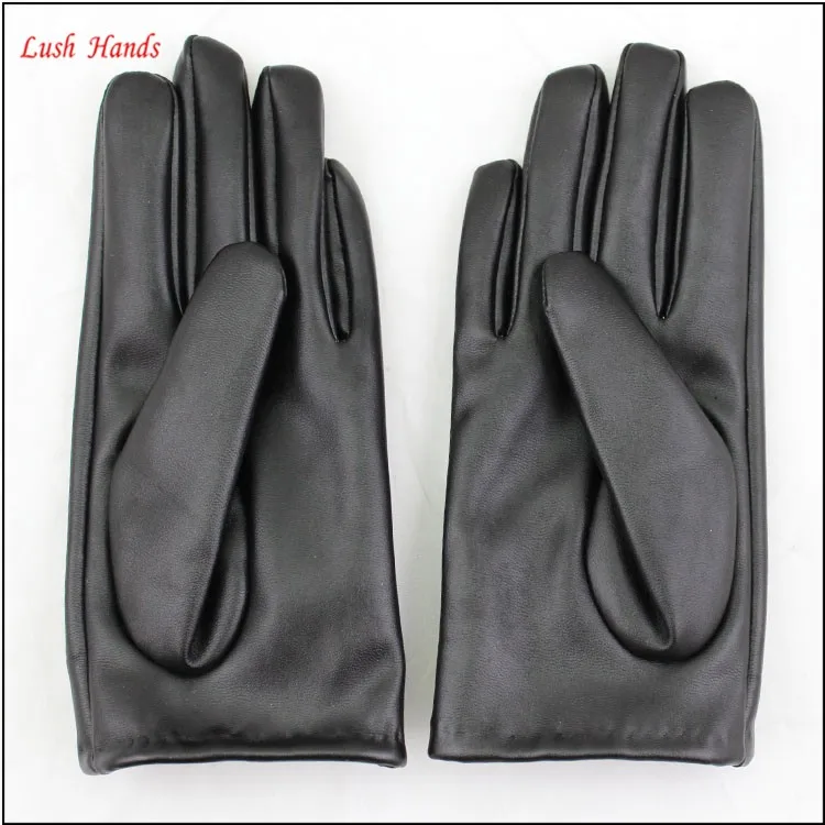 2016 spring / summer new black leather women's dress gloves