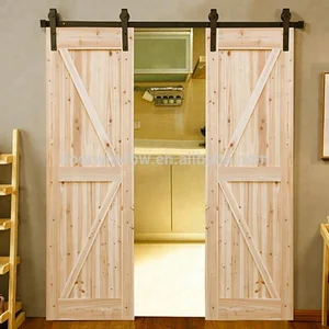 Modern Interior Doors Sliding Closet Doors Wood Color Double K Type Barn Door