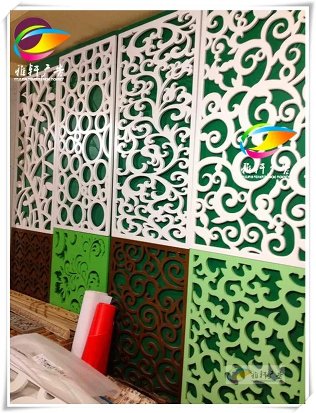 DIY Fireproof CNC Laser Cutting Partition MDF Carved Grille