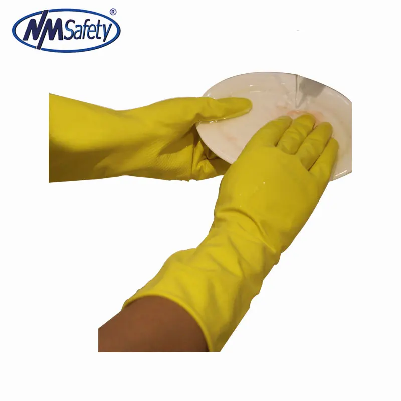 Nmsafety Yellow Latex Extra Long Cuff Household Working Rubber Gloves Buy Household Rubber