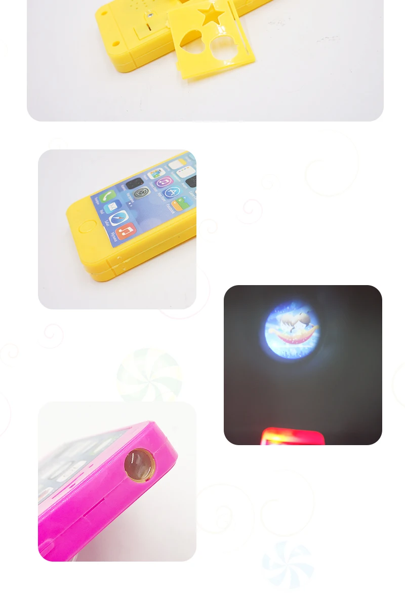 Plastic Novelty Toys Projector Toy Mobile Phone With Music And Candy