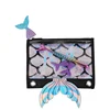 Custom Printed Children Mermaid 3D Design Sequin Pencil Case With Fish Shape Pen
