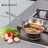 Multifunction Long Handle Induction Bottom Tri Ply Copper Steak Frying Pan