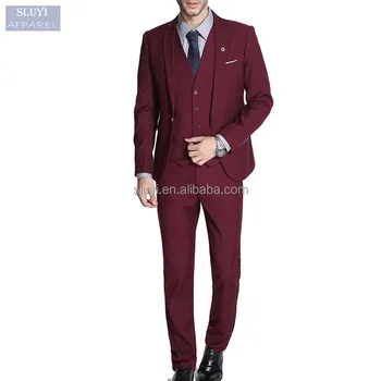 Slim Fit Plus Size Red Black White Wedding Suits Business Man ...