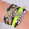 Classic rivet leather flower charm bracelet & bangles two buttons size men bracelets