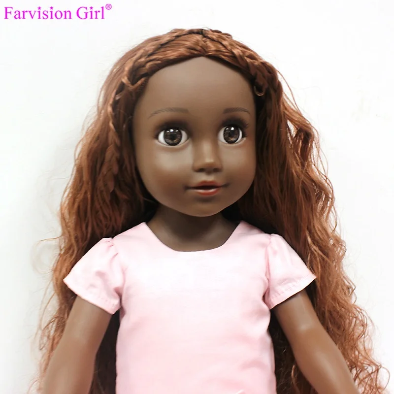 black doll with blonde hair