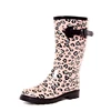 New design women custom colored zebra printing rubber rain boots