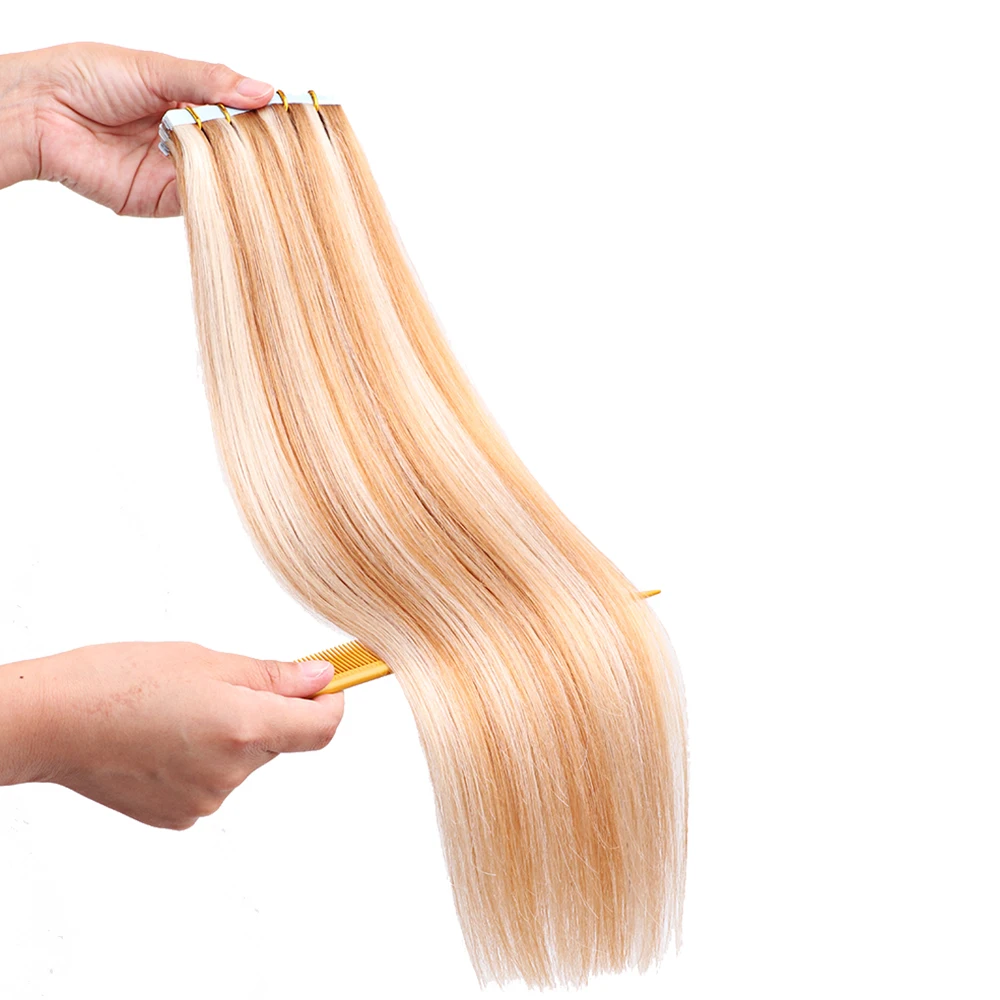 Balayage Color Piano 27/613 2.5gram/piece 18" Remy Tape In Human Hair  Extension Full Cuticle 20pcs/pack - Buy Balayage Color Piano 27/613  2.5gram/piece 18" Remy Tape In Human Hair Extension Full Cuticle  20pcs/pack,8"