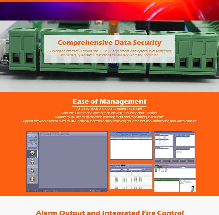 Rich Function Single Door Access Control System Tcp/ip Access Control