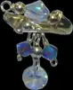 Adjustable Ring Bar with Dangling Bicone UFO