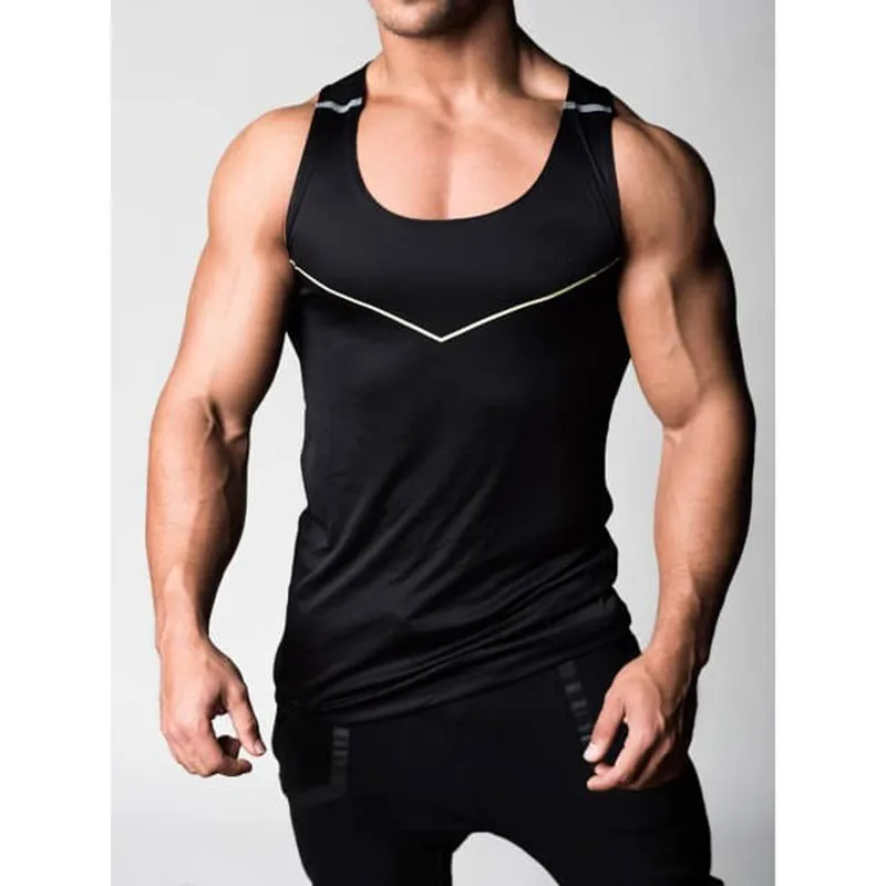 Wholesale Men Tank Tops Black Custom Made Men's Summer Gym Fit Blank ...