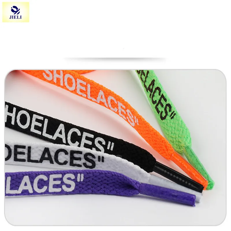Jieli Flat Design Bulk Custom Printed Shoelaces No Minimum For Shoes