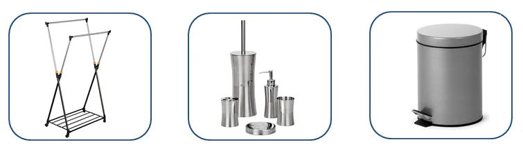 Pretty stainless steel modern blue toilet brush