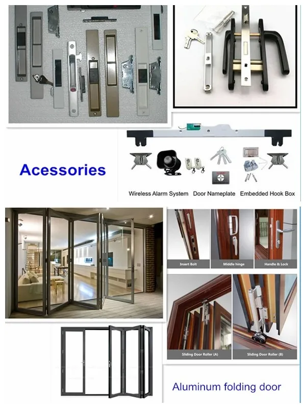 product-Zhongtai-Residential Aluminum frame Tempered glass bifoldfolding door used exterior doors-im-1