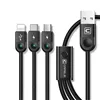 Cafele Multi LED Lighting USB Cable for iPhone Cable Micro USB C 3 in 1 Braided Charging Cable for iPhone X/8 plus/7 plus